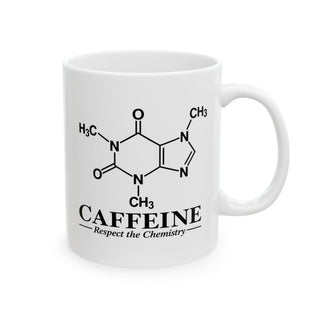 Caffeine Molecule Ceramic Mug — Chemistry Coffee Lover Gift (11oz & 15oz)