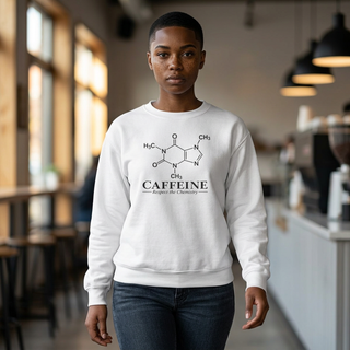 Caffeine Molecule Sweatshirt — Chemical Structure ‘Caffeine’ Graphic Pullover